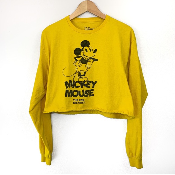 Disney Tops - Disney Mickey Mouse Long Sleeve Crop Top